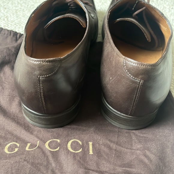 GUCCI Hilary Diamante Embossed Brown Oxfords 309027 size 11 gently used - Picture 6 of 7